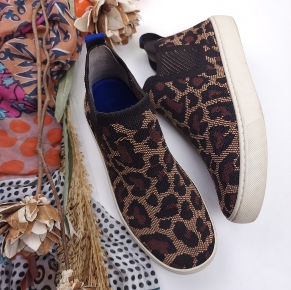 ROTHY'S Leopard High Top Loafers sz 7.5 - Picture 2 of 8